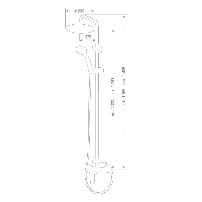 NAVY SLIM SINGLE LEVER SHOWER COLUMN