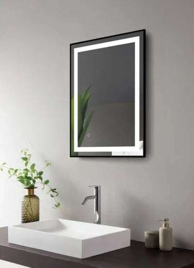 LED MIRROR WITH BLACK FRAME 60X80