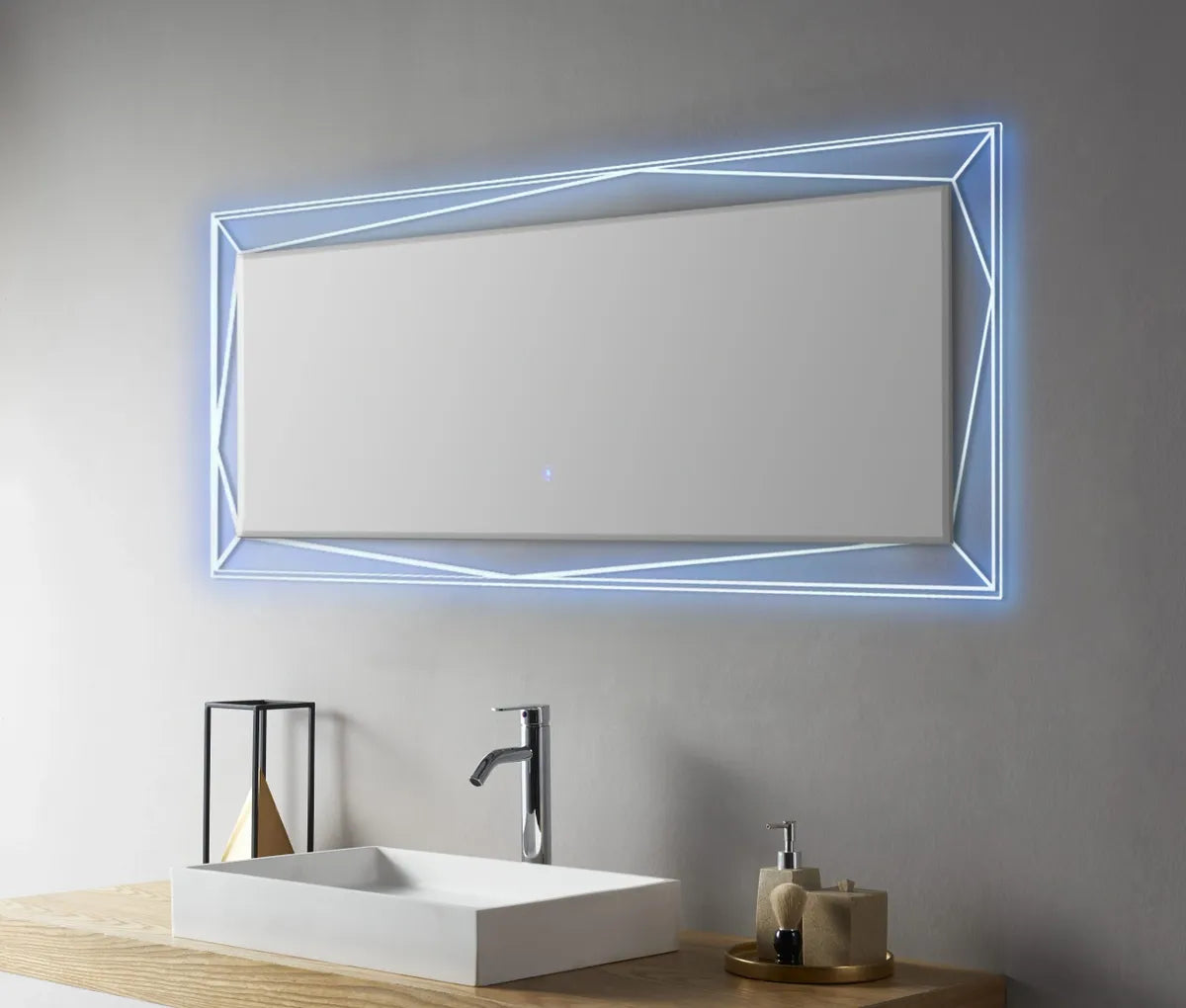 LED MIRROR WITH ACRYLIC FRAME 150X80CM