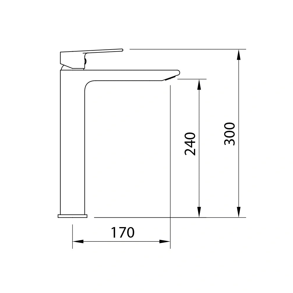 AGORA XTREME BLACK BASIN MIXER TALL
