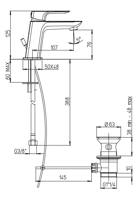 NOVE SINGLE-LEVER BASIN MIXER W/ LONG SPOUT