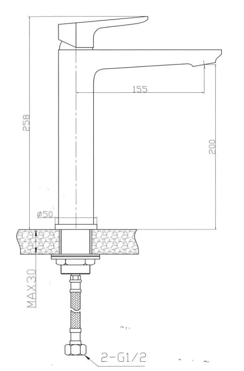 SPRINT SINGLE LEVER BASIN MIXER TALL WITH BRASS POP-UP WASTE CHROME