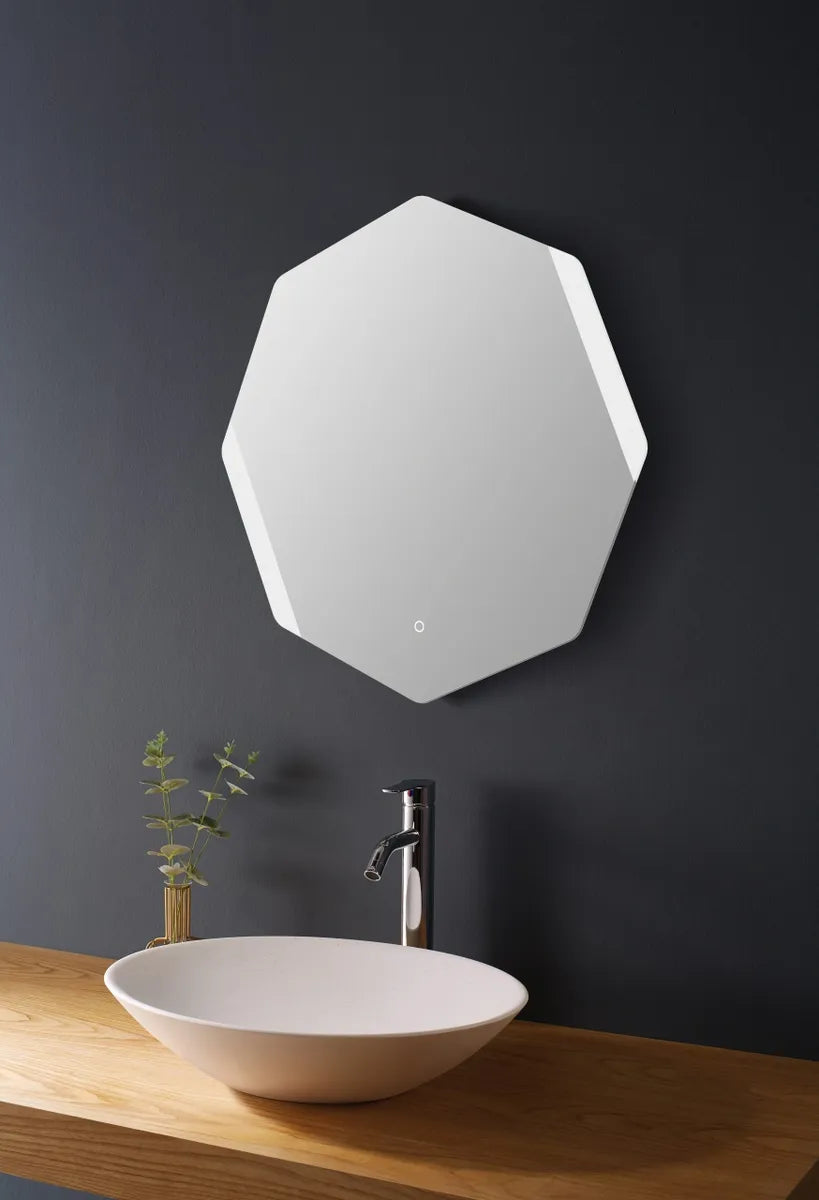 LED SILVER OCTAGON MIRROR